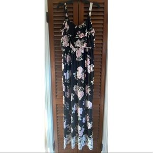 NWT Three Hearts Black Floral Maxi Dress